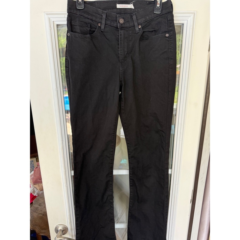 Levi's black bootcut denim jeans women 6 long 28x34 tall party concert festival